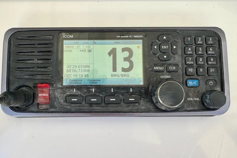  Yacht Photos Pics Icom IC-M605 marine radio on 2014 Invincible 36 Open Fisherman boat.