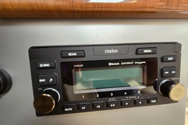  Yacht Photos Pics Clarion M608 stereo system in 2017 Formula 310 Sun Sport boat dashboard.