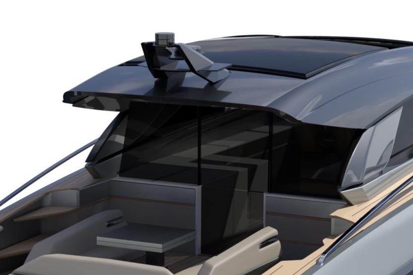 Futuristic 2026 Focus 5X yacht with sleek design and modern features.