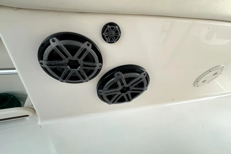 Killer B Yacht Photos Pics Speakers installed on a 2019 Grady-White Canyon 336 boat interior.