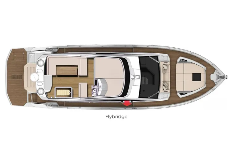  Yacht Photos Pics Top view of 2023 Cranchi E52F yacht layout with flybridge.