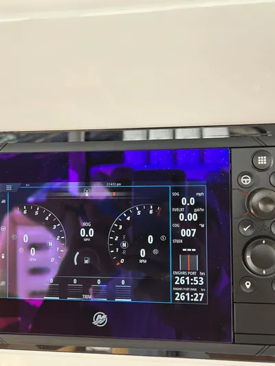 Hcb Yacht Photos Pics 2023 HCB Suenos dashboard display with digital gauges and controls.