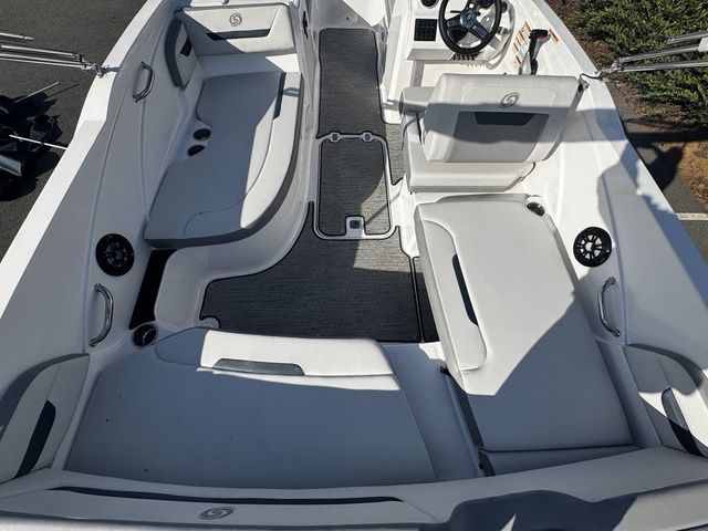 2023 Hurricane SunDeck Sport 205 OB boat interior with spacious seating and modern design.