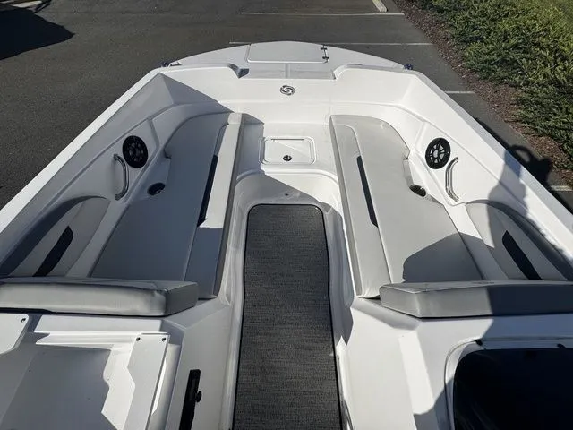 2023 Hurricane SunDeck Sport 205 OB interior with spacious seating and modern design.