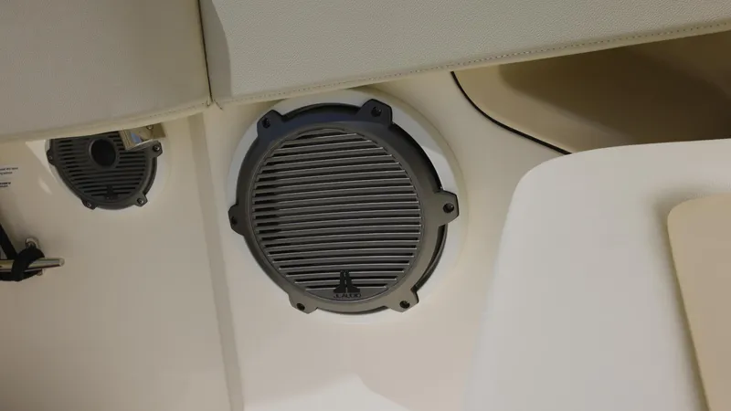  Yacht Photos Pics Speaker system on a 2023 Boston Whaler 240 Vantage boat interior.