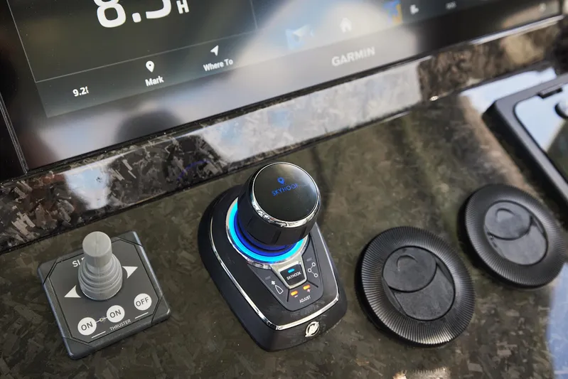  Yacht Photos Pics Control panel of 2025 Midnight Express 52' Vitesse with advanced navigation system.