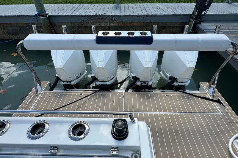  Yacht Photos Pics 2023 Formula 430 All Sport Crossover boat with four powerful outboard engines.