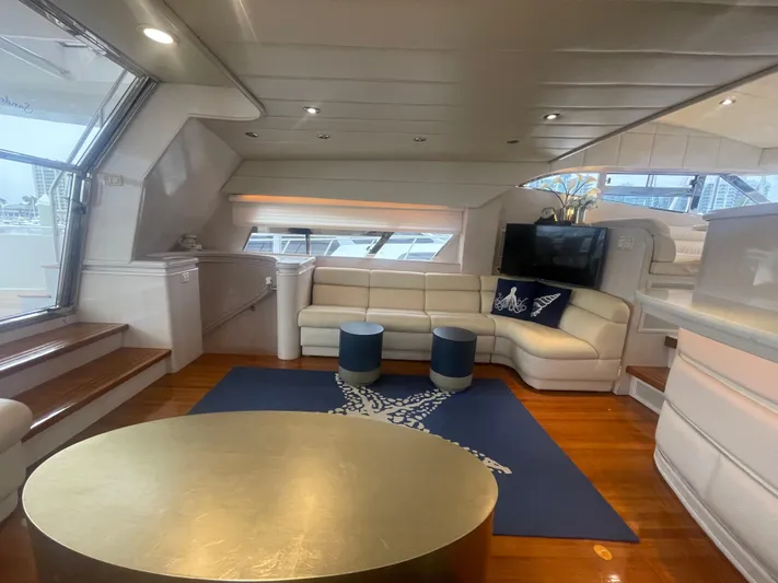 Sand Castle Yacht Photos Pics Luxurious interior of a 1996 Johnson 70 Euro yacht with modern furnishings and elegant design.