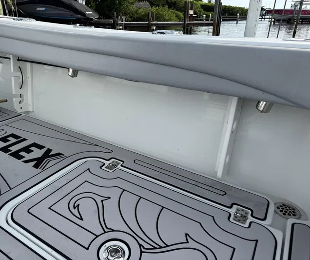  Yacht Photos Pics 2021 Yellowfin 26 Hybrid boat interior with custom deck design and sleek fittings.