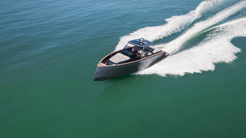  Yacht Photos Pics 2025 Pardo Yachts P43 cruising on open water, showcasing sleek design and powerful performance.