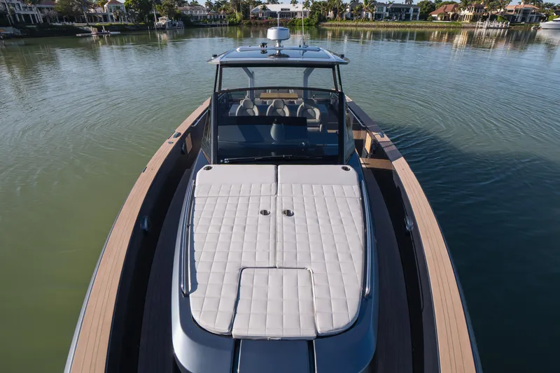  Yacht Photos Pics 2025 Pardo Yachts P43 luxury yacht on calm water, featuring sleek design and spacious deck.