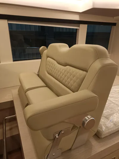  Yacht Photos Pics Luxurious beige seating in 2022 Mazarin 55 Catamaran interior.