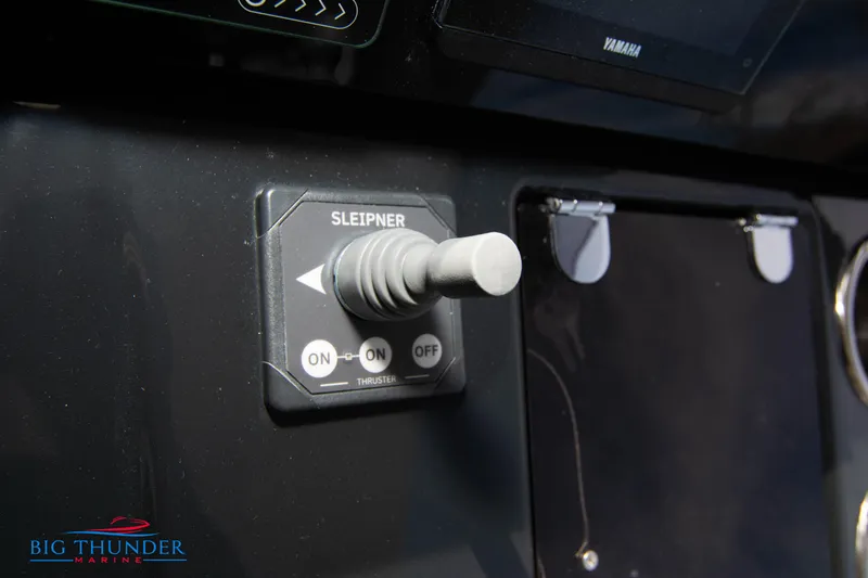  Yacht Photos Pics Control panel of the 2024 Jeanneau DB/37 OB boat with Sleipner joystick.