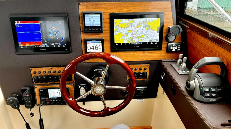  Yacht Photos Pics Ranger Tugs R-29 S 2023 helm with advanced navigation systems.