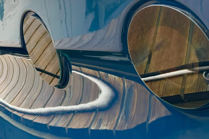  Yacht Photos Pics Reflections on the glossy surface of a 2023 Ranger Tugs R-29 S.