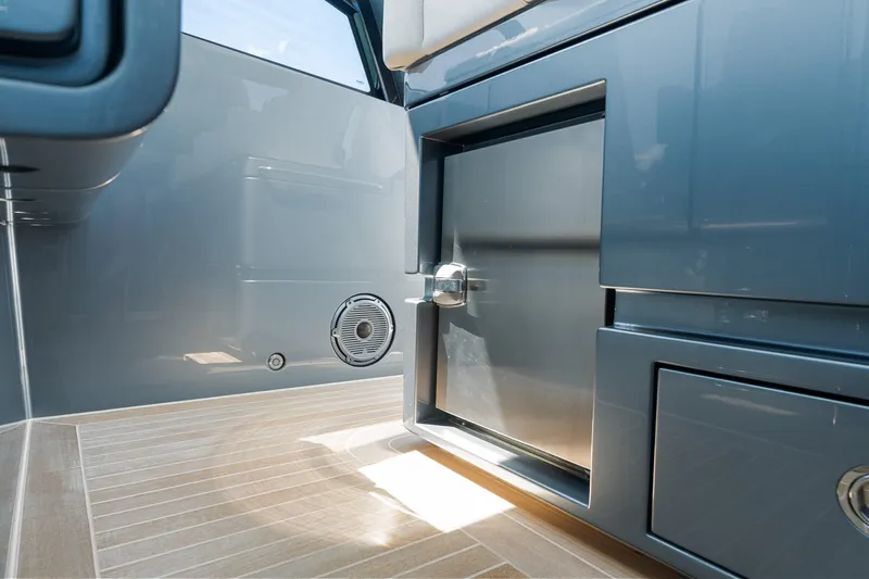 Pura Vida Yacht Photos Pics 2024 CNM CONTINENTAL 54 SuperSport interior with sleek cabinetry and modern design.