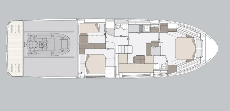  Yacht Photos Pics Floor plan of a 2022 Azimut Atlantis 51 yacht, showcasing interior layout and design.