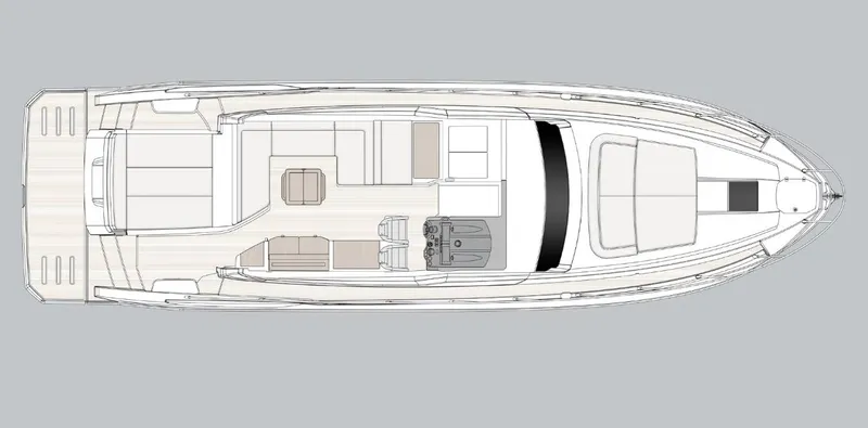  Yacht Photos Pics Top view layout of 2022 Azimut Atlantis 51 luxury yacht.