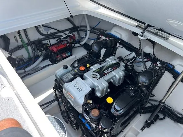 2025 Formula 290 Br Yacht Photos Pics Engine compartment of a 2025 Formula 290 Bowrider boat.