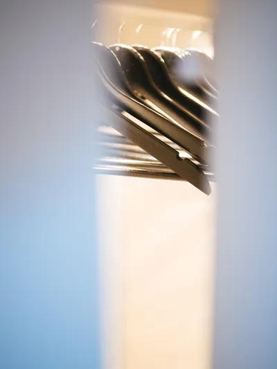 Blessed Yacht Photos Pics Close-up of hangers in a closet on a Sunreef 50 A, 2024 model.