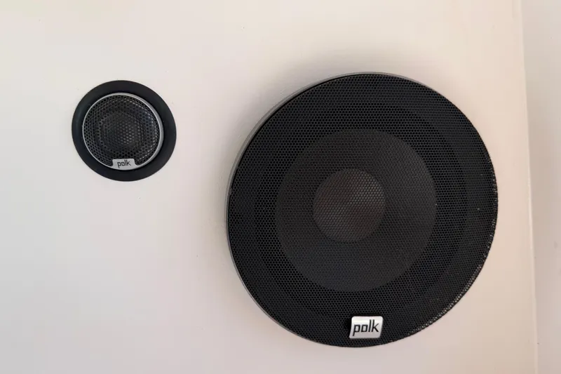 Strategery X Yacht Photos Pics Polk audio speakers installed on a 2014 Outremer 45 yacht interior.