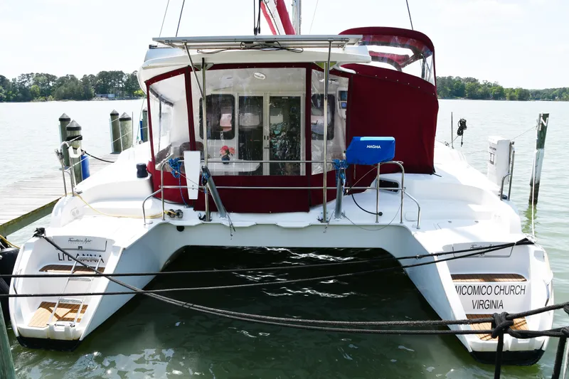 Lil Anna Yacht Photos Pics 2014 Fountaine Pajot Mahe 36 Evolution catamaran docked in Virginia marina.