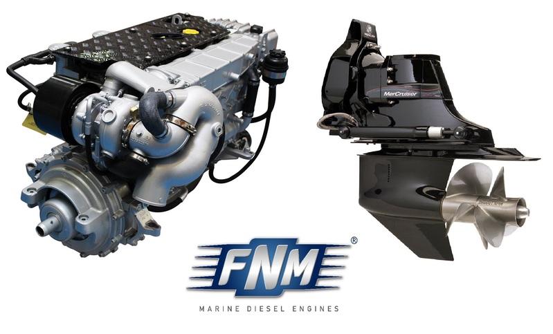2024 FNM NEW FNM 42HPEP-280 280hp Marine Diesel Engine &amp; Mercruiser Bravo 3 Sterndrive Package