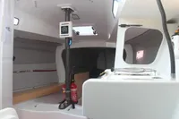 Interior of 2020 Dehler 30 sailboat, featuring modern design and compact layout.
