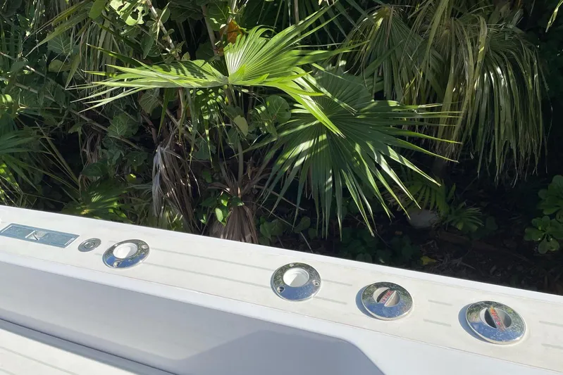  Yacht Photos Pics 2019 IGUANA Yachts Commuter deck with lush green foliage background.