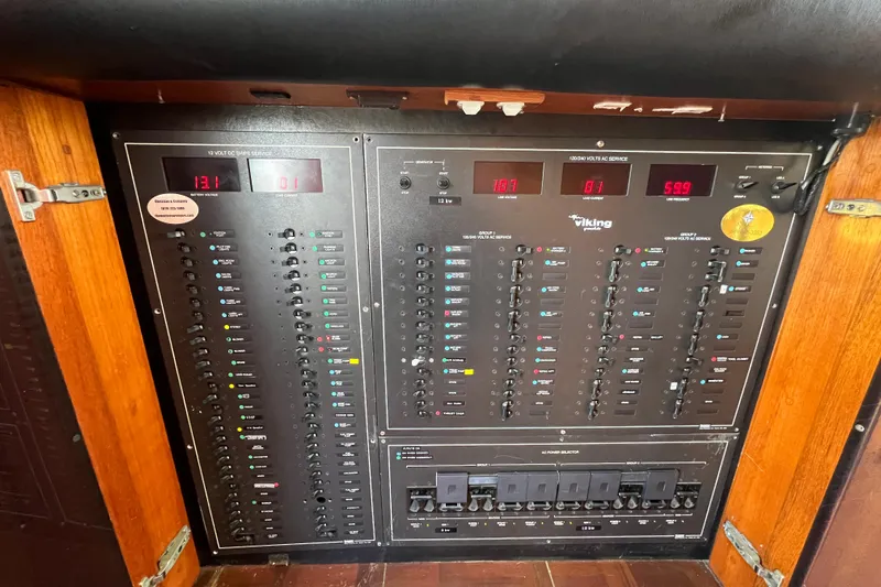 Kailani Yacht Photos Pics Electrical panel showcasing various controls and indicators.