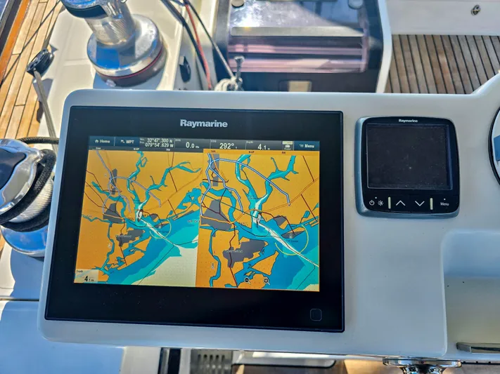 Trois Vignes Yacht Photos Pics Raymarine navigation system on 2015 Jeanneau Aft Cockpit sailboat.