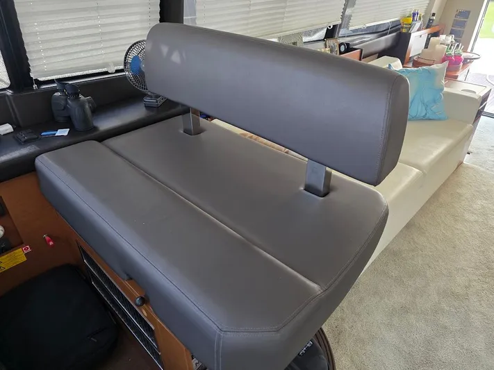 Just Peachy Yacht Photos Pics Luxurious interior seating on a 2015 Prestige 550 Fly yacht.