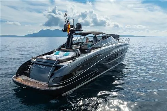Voltor Yacht Photos Pics 2016 Riva 63 Virtus luxury yacht on open sea.