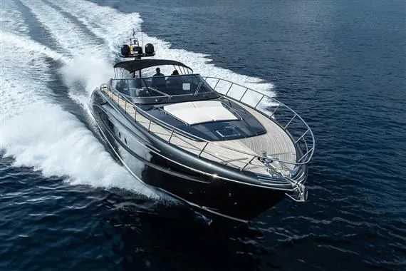 Voltor Yacht Photos Pics Luxury yacht Riva 63 Virtus 2016 cruising on open sea.