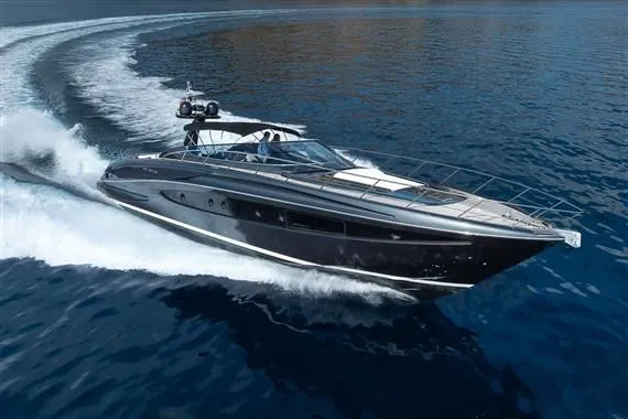 Voltor Yacht Photos Pics Luxury yacht Riva 63 Virtus 2016 cruising on open sea.