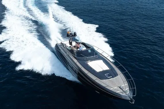 Voltor Yacht Photos Pics 2016 Riva 63 Virtus yacht cruising on open sea.