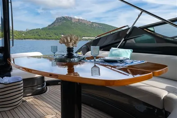 Voltor Yacht Photos Pics Luxurious dining table on Riva 63 Virtus yacht, 2016.