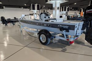2026 Tracker Bass Tracker Classic CC boat on display in showroom.