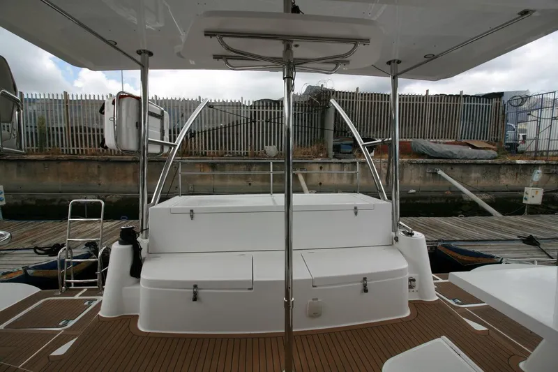 Laminic Yacht Photos Pics 2022 Maverick Yachts 440 Custom at dock, showcasing sleek design and spacious deck.