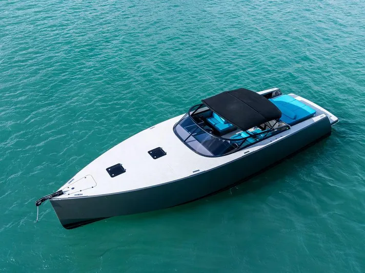 Daddy Yacht Photos Pics VanDutch 55 yacht, 2015 model, sleek design on turquoise water.