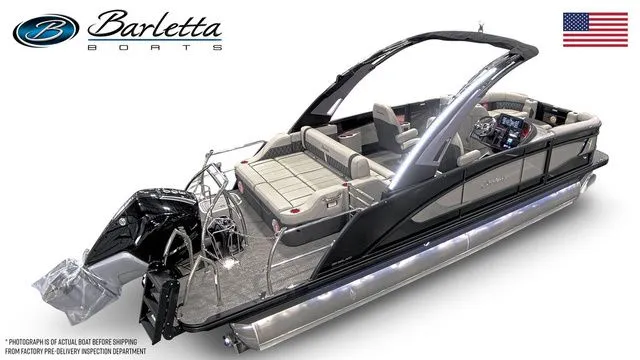  Yacht Photos Pics 2026 Barletta Lusso 23UCA luxury pontoon boat with sleek design and spacious seating.