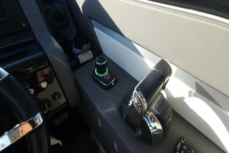  Yacht Photos Pics 2021 Cruisers Yachts 42 GLS OB helm controls with joystick and throttle.