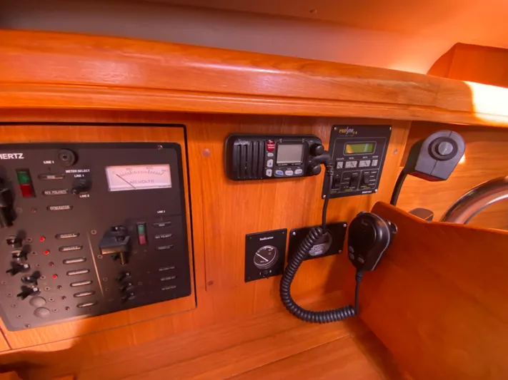 First Admiral Yacht Photos Pics Control panel of a 2006 Hunter 38 yacht.