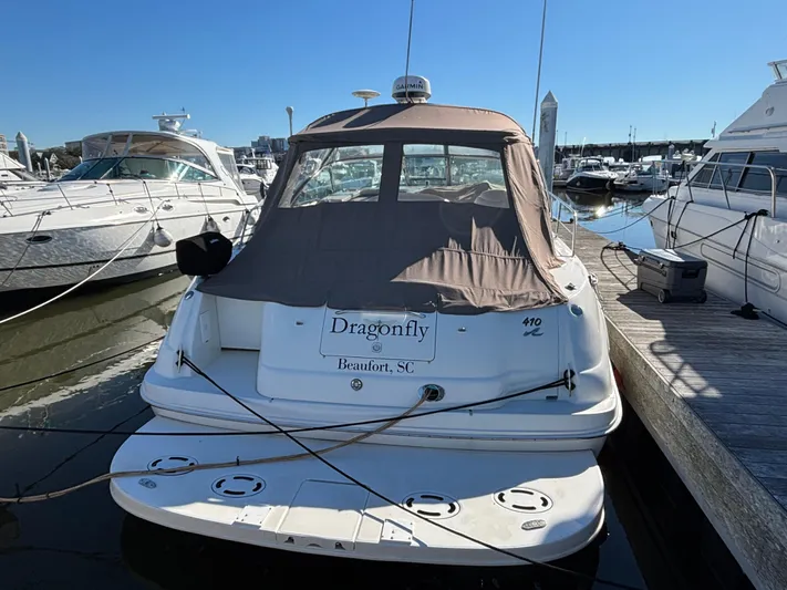 Dragon Fly Yacht Photos Pics Dockside with Enclosure