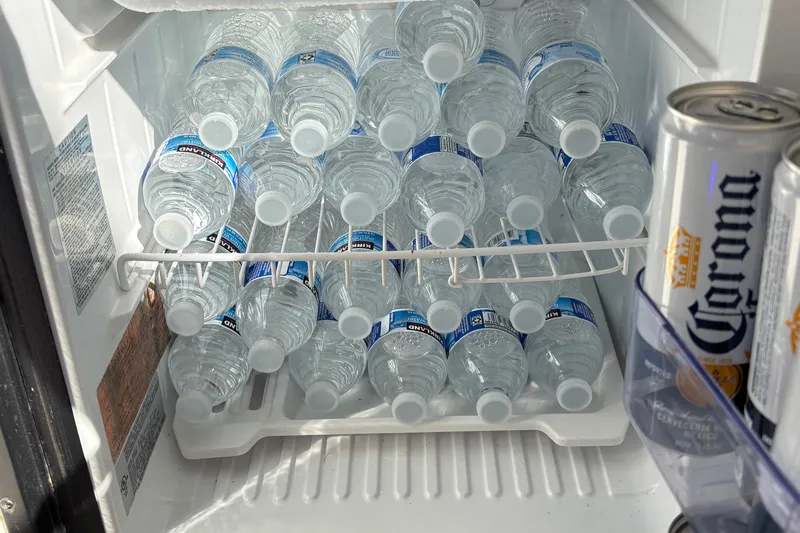 Dragon Fly Yacht Photos Pics Beverage Refrigerator in Cockpit Wet Bar