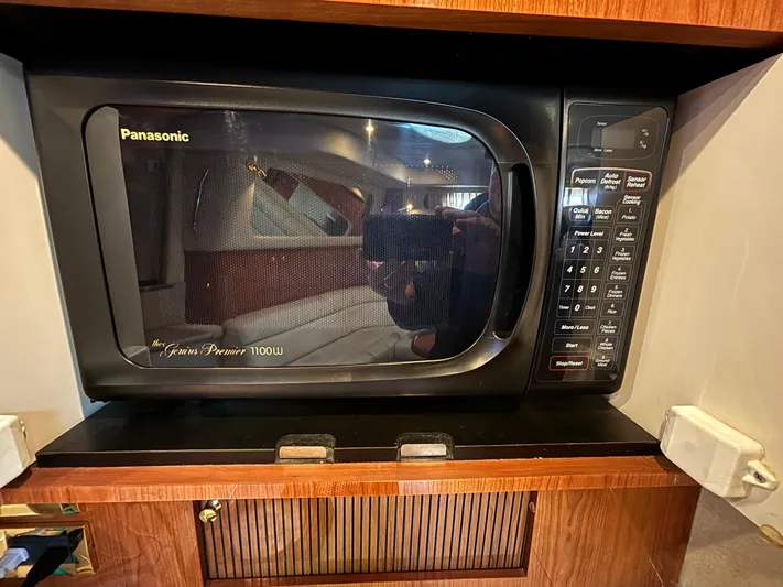 Dragon Fly Yacht Photos Pics Panasonic Microwave in cabinet