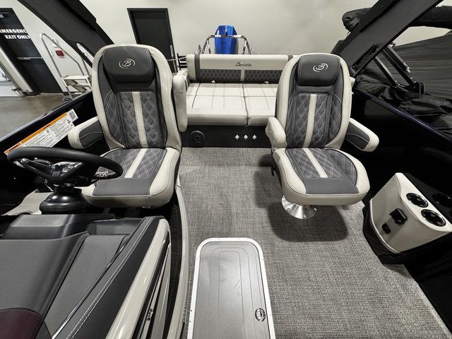2025 Barletta Boats R23UCA interior with plush seating and modern design.