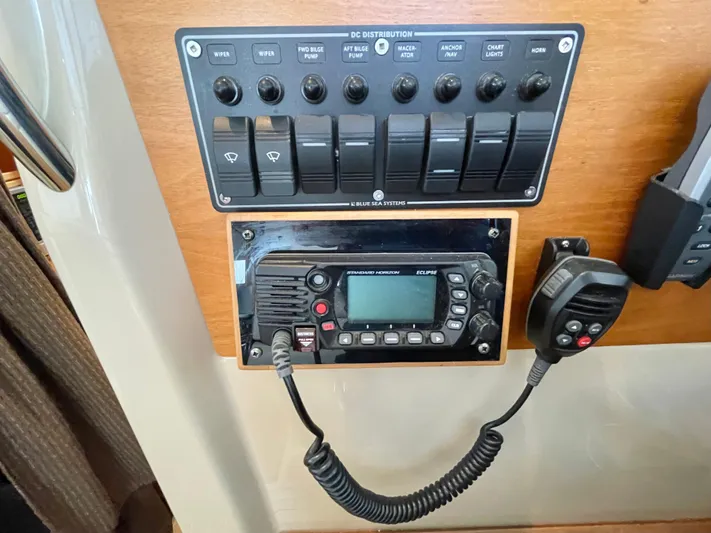 Denial Yacht Photos Pics Control panel and radio system on a 2012 Cutwater C-28 boat.