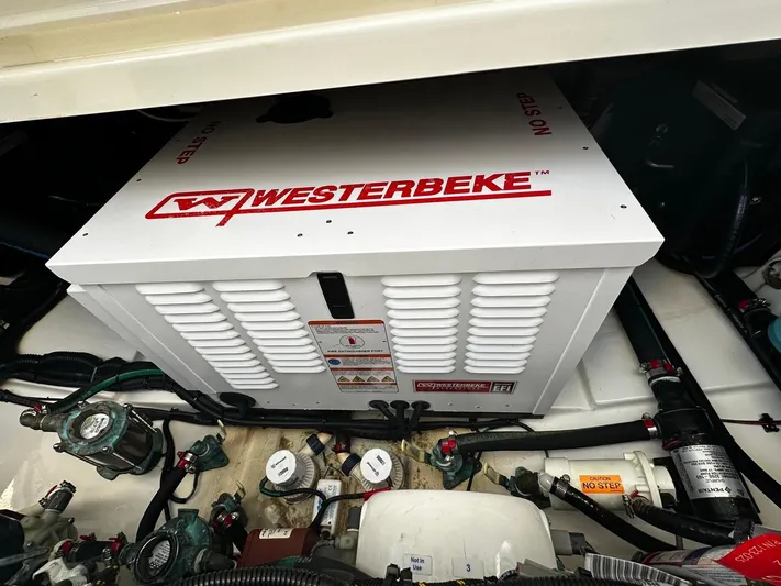  Yacht Photos Pics Westerbeke generator in 2022 Boston Whaler 345 Conquest engine room.