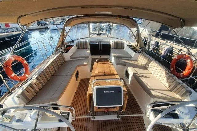  Yacht Photos Pics Luxurious 2013 Jeanneau 57 yacht cockpit with spacious seating and elegant design.